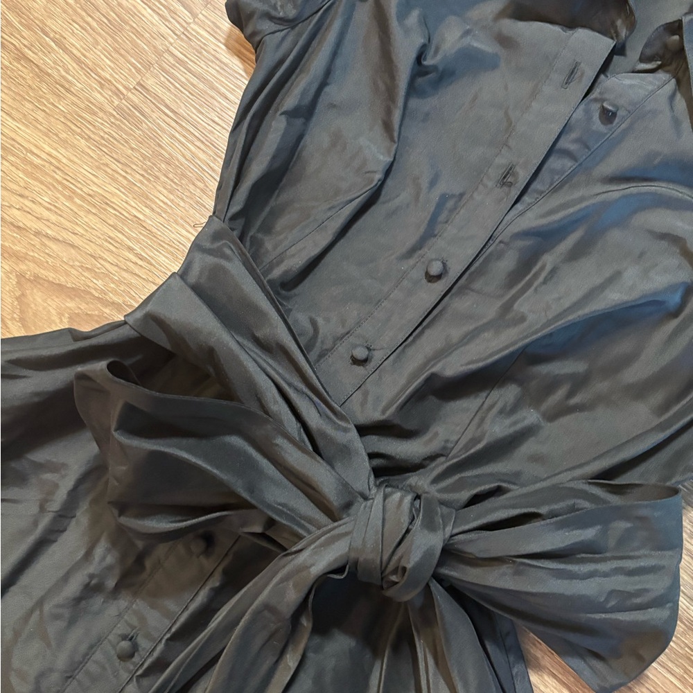 BCBGMaxAzria Black Midi Dress with Puff Sleeves tulle chic 0 Wednesday - Picture 5 of 9